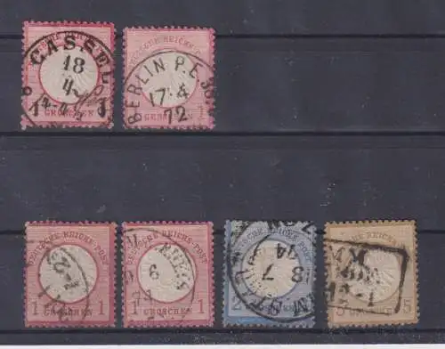 Deutsches Reich 1872 Nr 2x4 bis 22 o Rundstempel (Datum und/oder Ort klar)