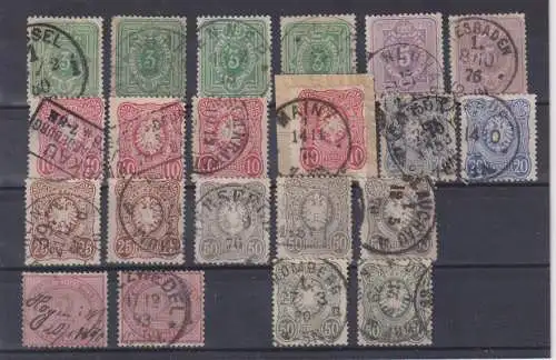 Deutsches Reich 1879 Nr ex 31 bis 38 o Rundstempel (Datum und/oder Ort klar)