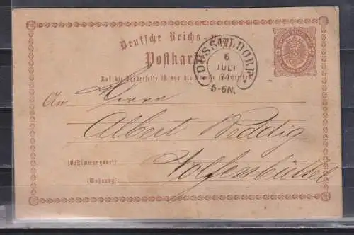 Deutsches Reich 1874 Nr Ganzsache P 1o Zentraler Rund / Vollstempel