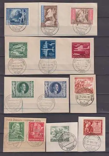 Deutsches Reich 1944 Nr 820/22 bis 894/95 o Briefstück