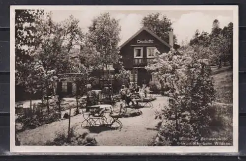 [Echtfotokarte schwarz/weiß] Wildbad i. Schwarzwald/Grünhütte beim Wildsee. 