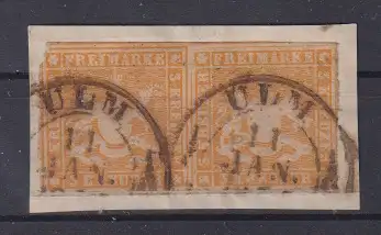 Altd. Württemberg 1857 Nr 7 Paar o Briefstück