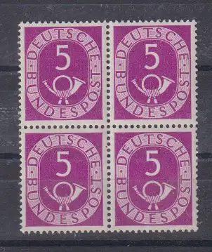 Bundesrep. Deutschland 1951 Nr 125 ** 4er-Block Postfrisch / **