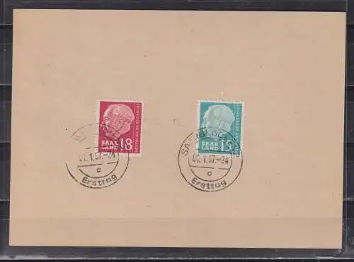 Saargebiet/Saarland 1957 Nr P 43 FDC Ersttagsstempel