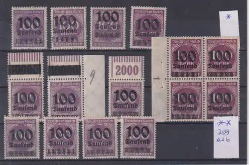 Deutsches Reich 1923 Nr 289a+b*/** Postfrisch / ** Falz / Gummimängel / *