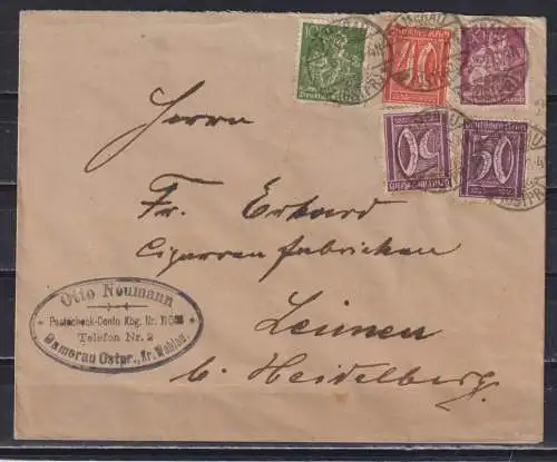 Deutsches Reich 1922 Nr MiF u.a. 163 Brief