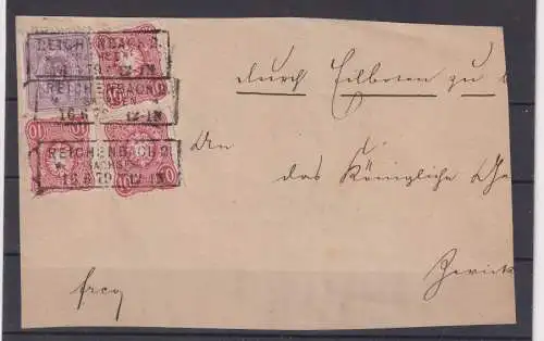 Deutsches Reich 1879 Nr 32+3x33 Bs Briefstück