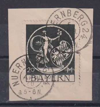 Altdeutschland Bayern 1920 Nr 195 o gpr Briefstück