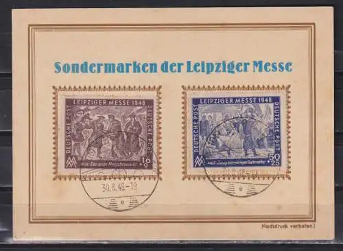 All. Bes. Sowj. Zone 1948 Nr 198/199 PF V Karte Schmuckblatt