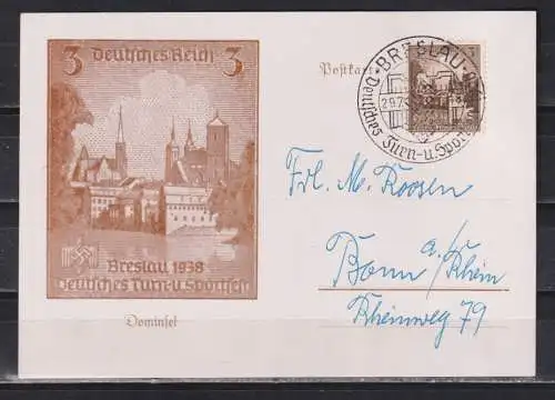 Deutsches Reich 1938 Nr 665 Sonderkarte Sonderstempel