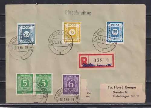 All. Bes. Sowj. Zone 1946 Nr 49G u.a. Brief