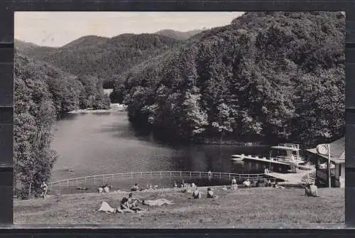 [Echtfotokarte schwarz/weiß] Kneipp-Heilbad Bad Lauterberg im Harz / Wiesenbeker Teich. 