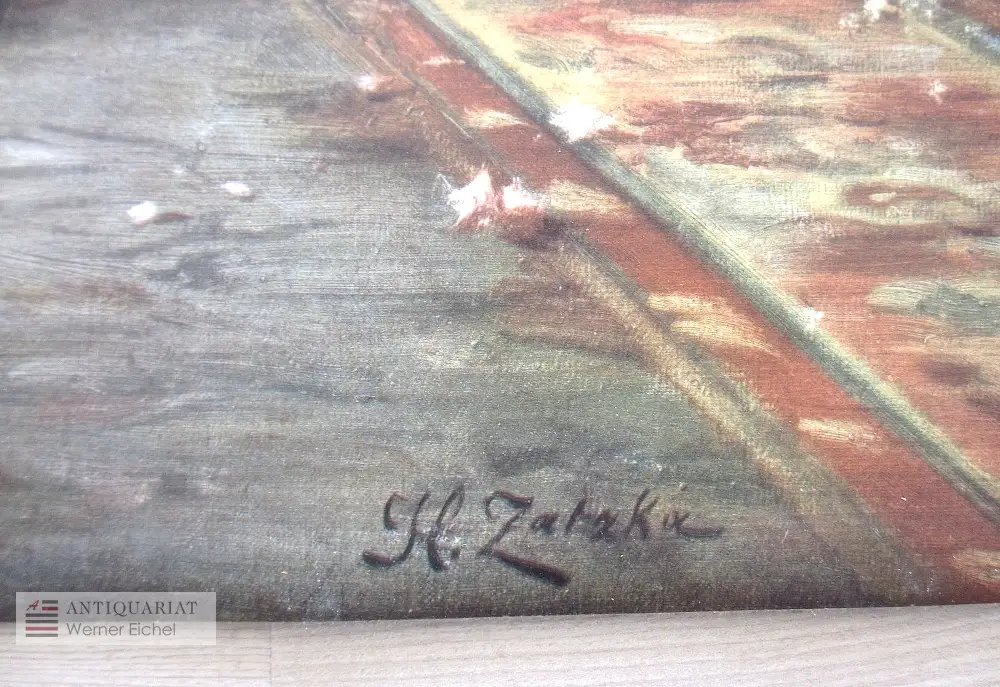 Hans Zatzka (Pseudonyme: Zabateri, P. Ronsard, Bernárd Zatzka, Joseph Bernard), Erträumtes Glück - Farbenlichtdruck - Hochzeitstraum Schlafzimmerbild 1