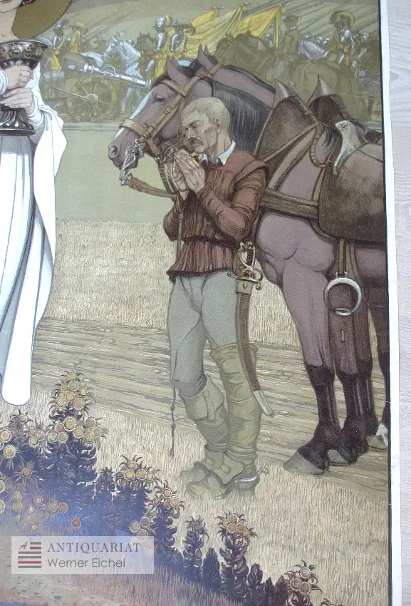 Maximilian Liebenwein, St. Barbara - Künstler-Steinzeichnung, künstlerischer Wandschmuck, Lithographie 5