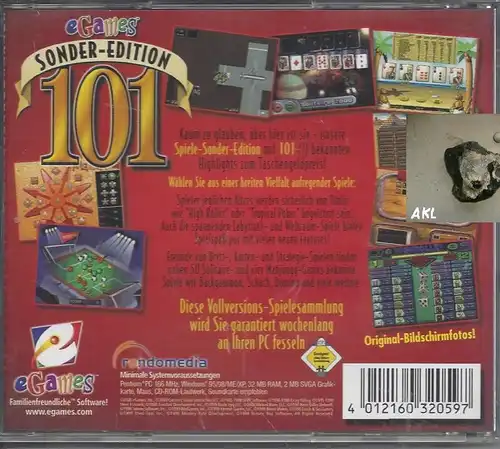 Sonder Edition, eGames, 101 x purer Spielspass, Vollversion, CD