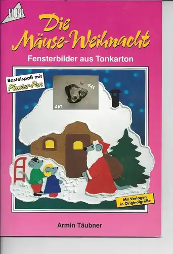 Die Mäuse Weihnacht, Fensterbilder aus Tonkarton, basteln