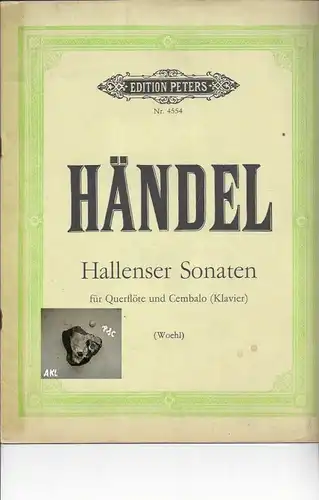 Händel, Hallenser Sonaten für Querflöte, Cembalo, Klavier, Nr. 4554