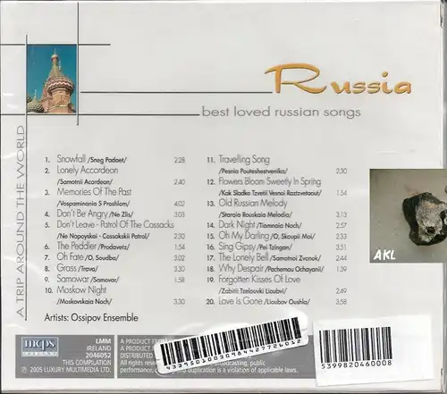 Russia, best loved russian songs, A trip around the world, CD