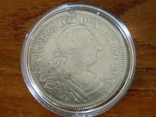 Rarität: 2/3 Thaler Silber Braunschweig Wolfenbüttel 1765 "NASENKARL" I