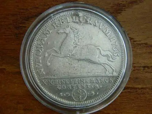 Rarität: 2/3 Thaler Silber Braunschweig Wolfenbüttel 1765 "NASENKARL" I