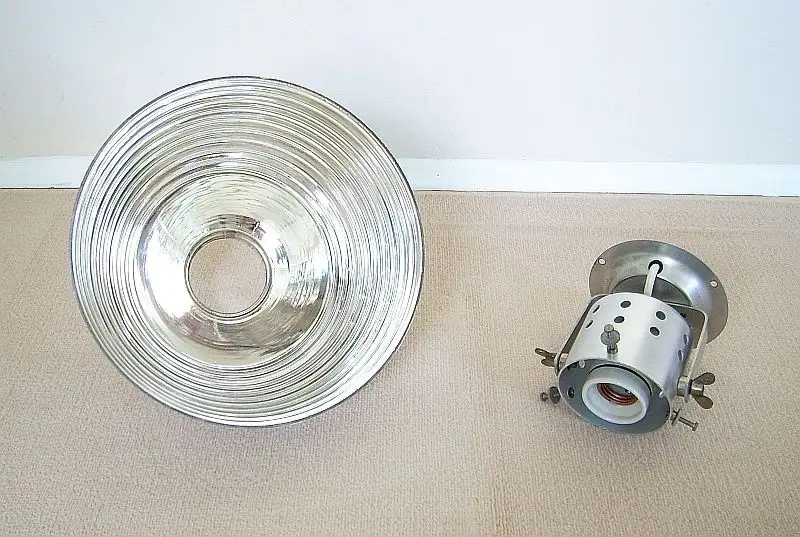 Zeiss Ikon Industrielampe Lampe Atelierlampe Bauhaus verspiegelt, Adolf Meyer 5