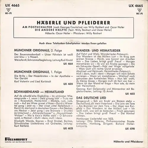 Reichert, Willy & Oscar Heiler - EP HÄBERLE UND PFLEIDERER
