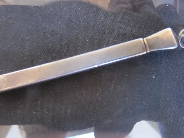 feiner Damen Drehbleistift mit Öse , incl. Mine, viereckig, guillochiert, Silber 800 gepunzt 3