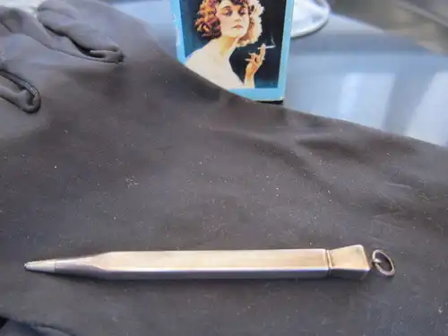 DREHBLEISTIFT f. Mine, Silber 800, Handarbeit guillochiert 12,5 cm, um 1927