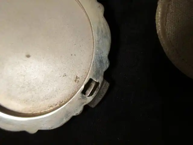 Puderdose mit Spiegel & Pad vollständig, Silber 835 guillochiert um 1927 5