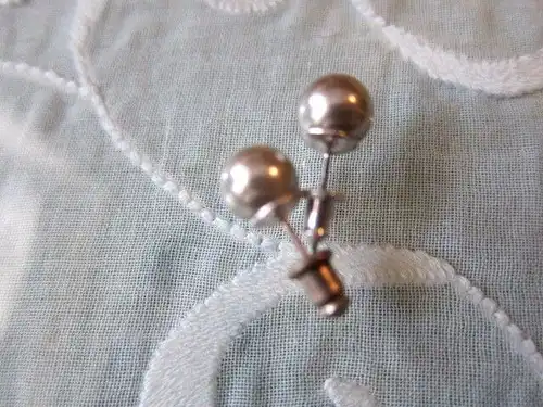 Paar Ohrstecker ZUCHTPERLEN earring pearl grey hellgrau, verSILBERt, NEUw.