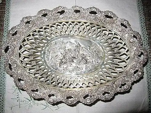 Filigrane Silberschale SILVER,Elfen Putten Engel ROSENrand ,800, Mond Krone (5)³