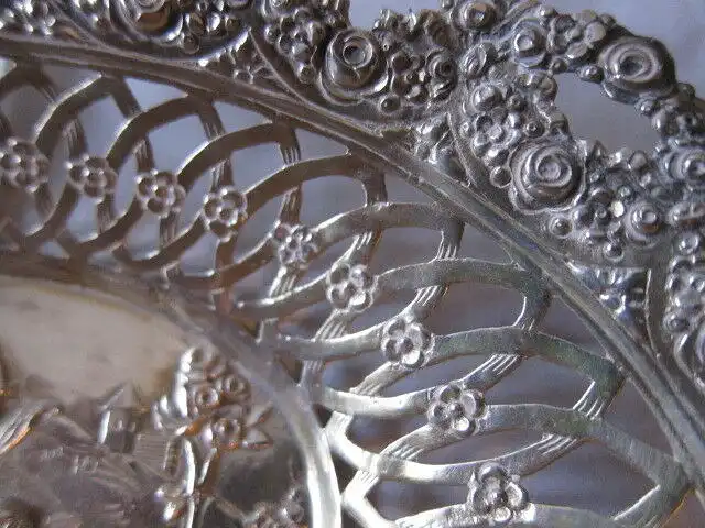 Filigrane Silberschale SILVER,Elfen Putten Engel ROSENrand ,800, Mond Krone (5)³ 2