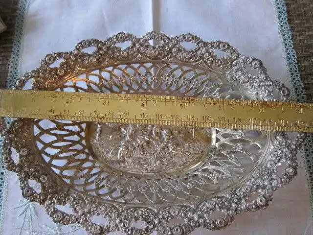Filigrane Silberschale SILVER,Elfen Putten Engel ROSENrand ,800, Mond Krone (5)³ 3