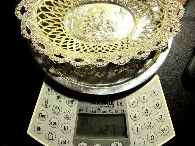 Filigrane Silberschale SILVER,Elfen Putten Engel ROSENrand ,800, Mond Krone (5)³ 5