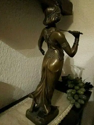 Original JAEGER Broncestatue "Salome" SIGNIERT, Berlin Jugendstil, um 1900 ³