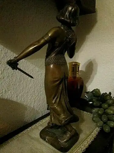 Original JAEGER Broncestatue "Salome" SIGNIERT, Berlin Jugendstil, um 1900 ³