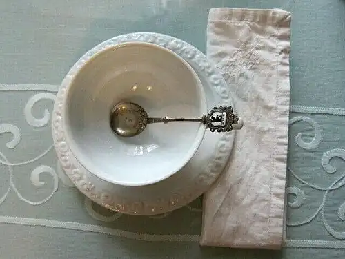 Zuckerlöffel " Berlin " Krone Rosen, Antiko Silber 800