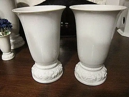 Rosenthal "MARIA" weiss white, 2 x  Vasen vases, mittelgroß, 14 cm, wie NEU