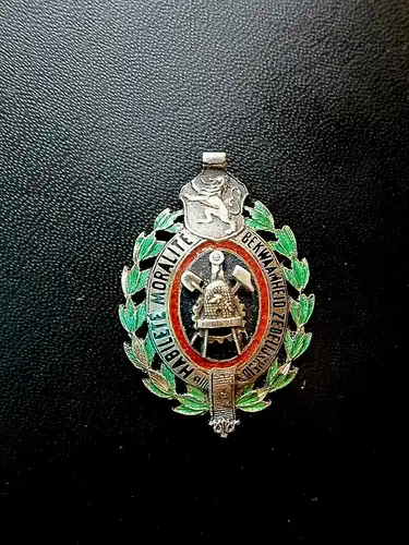 BELGIEN Medaille Orden HABILETE MORALITE BEKWAAMHEID ZEDELIKHEIT Silber Email