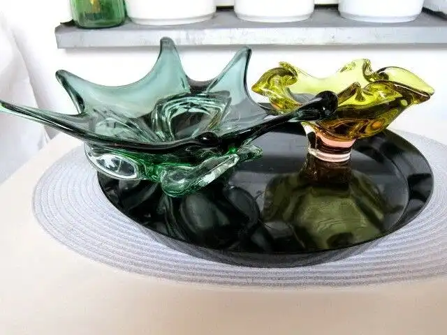 SZKLO CZECH 1 Schale Blume Gelb 