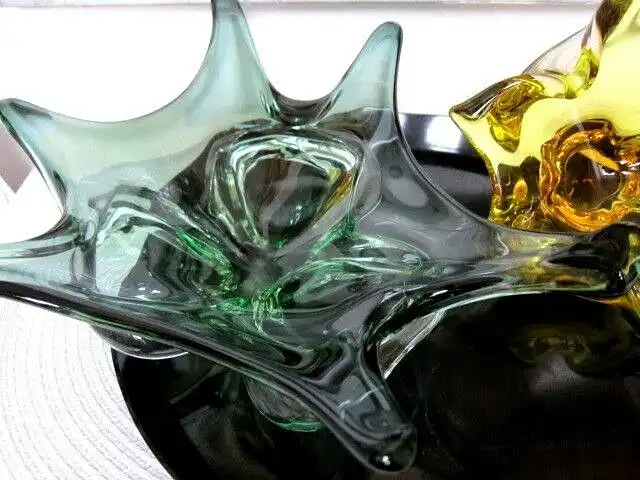 SZKLO CZECH 1 Schale Blume Gelb 