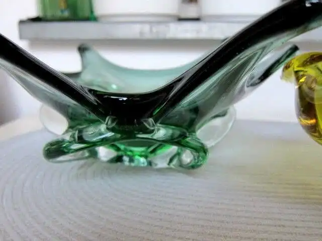 SZKLO CZECH 1 Schale Blume Gelb 