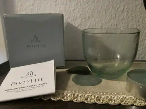 PARTYLITE "Blossom" Raumduftöl-Accessoire Blütenmeer Glas Honig-Gelb Vase P90956