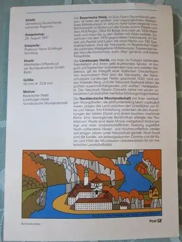 ERSTTAGSBLATT Sonderpostwertzeichen-Serie "Bilder aus Deutschland" 33/1997,TOP