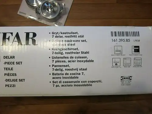 IKEA  FANFAR / DUKTIG 13- tlg. TOPFSET Pfannenset Edelstahl 18/8 NEU / OVP