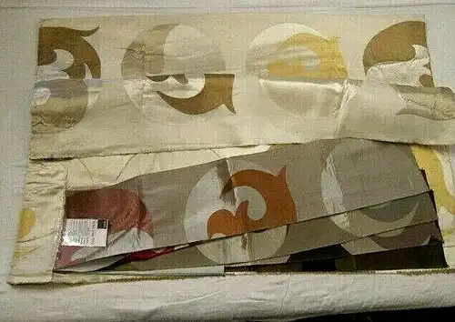 SAHCO Rondo beige creme Musterschappe Vorhang 9 Stoffmuster Proben, Satin gewebt