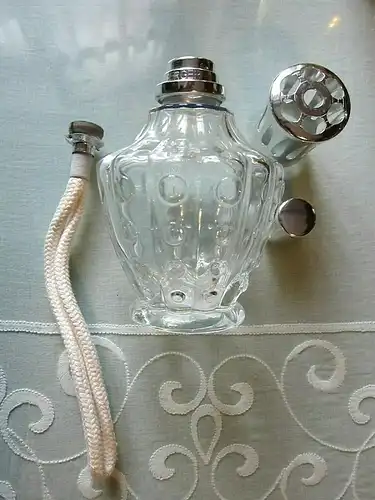 LAMPE BERGER Duftlampe Flacon " clochette transparente " 4080 klar Silber RAR