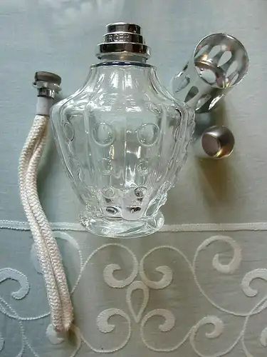 LAMPE BERGER Duftlampe Flacon " clochette transparente " 4080 klar Silber RAR