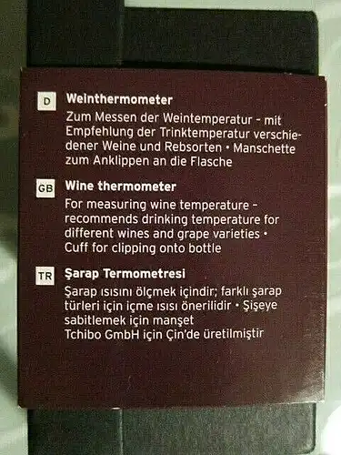 TCHIBO TCM Weinthermometer aus Edelstahl in Geschenkbox