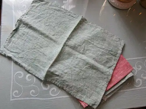 2 Topflappen " Streifen " tannengrün / weiß handgehäkelt Unikat 100 % Baumwolle